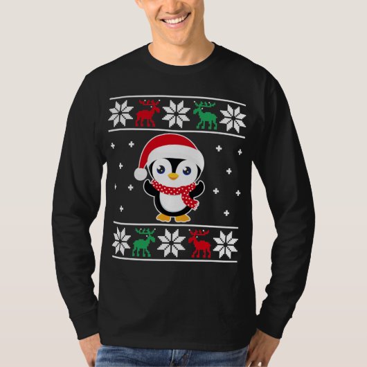 T-shirt Pingouin de Noël Funny Classic laide (Devant)