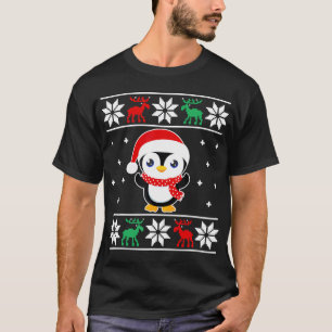 T-shirt Pingouin de Noël Funny Classique Filles Laides Gar