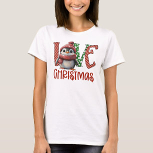 T-shirt Pingouin de Noël, Pingouin à Santa Hat