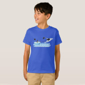 T-shirt Pingouin de pirate avec le requin (Devant entier)