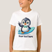 T-shirt Pingouin d'été amusant ajouter du texte unisex (Devant)