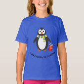 T-shirt Pingouin d'hiver mignon jouant (Devant)