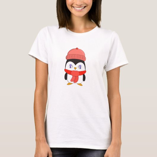 T-shirt Pingouin d'hiver pour bébé (Devant)