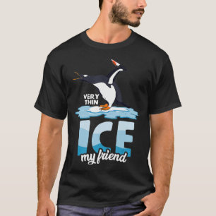 T-shirt Pingouin drôle avec couteau et stylo cool de dire