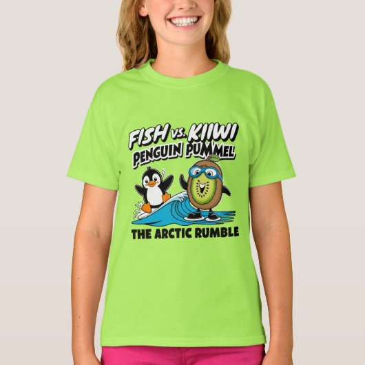 T-shirt Pingouin drôle et kiwi (Devant)