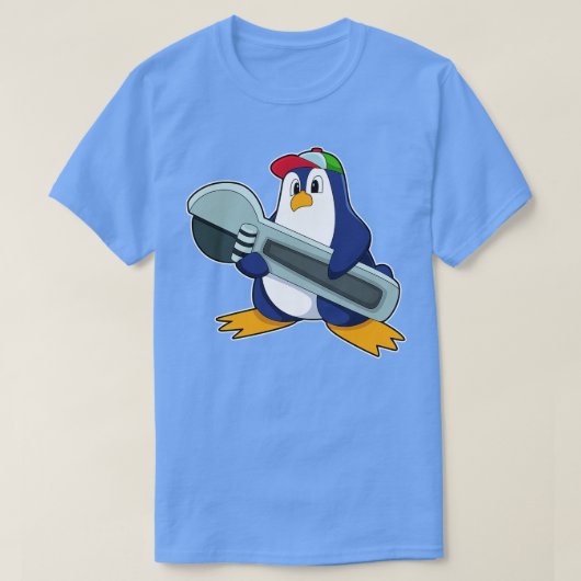 T-shirt Pingouin en mécanique avec outil (Design devant)