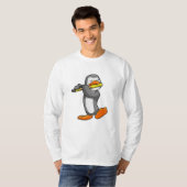 T-shirt Pingouin en musique avec Flûte (Devant entier)