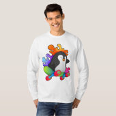 T-shirt Pingouin en patinage avec skateboard (Devant entier)