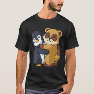 T-shirt Pingouin Et Meerkat Mignonne Amateur D'Animal Qui