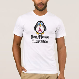 T-shirt Pingouin hémiplégique de conscience de migraine