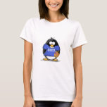 T-shirt Pingouin heureux de Hanoukka<br><div class="desc">De fête un pingouin de Hanoukka d'amusement juste pour la saison des vacances. Montrez votre esprit de vacances avec ce pingouin juif mignon tenant un dreidel et utilisant un T-shirt qui indique Hanoukka heureux.</div>