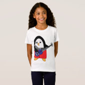 T-Shirt Pingouin Jouer Basse Mignonne (Devant entier)