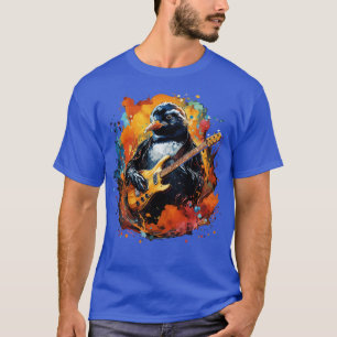T-shirt Pingouin Jouer de la guitare
