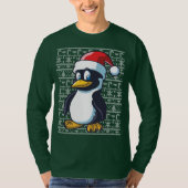 T-shirt Pingouin laid de chandail de Noël (Devant)