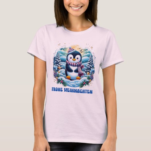 T-shirt Pingouin mignon hiver (Devant)