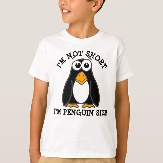 T-shirt Pingouin mignon Je ne suis pas court Citation drôl (Devant)