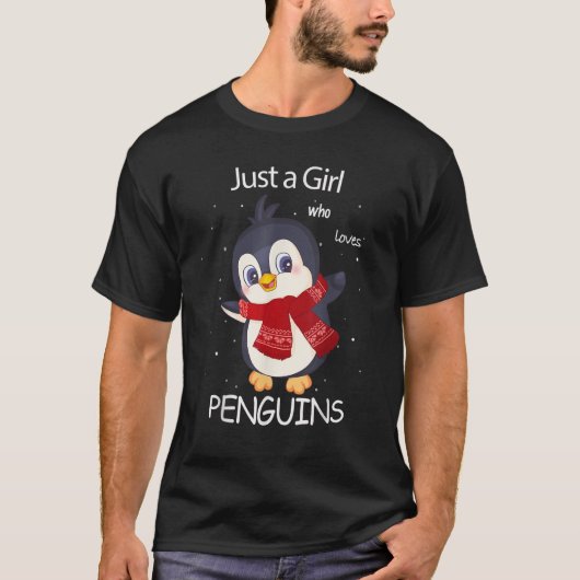 T-shirt Pingouin mignon juste une fille qui aime les pingo (Devant)