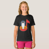 T-shirt Pingouin Muiscal note Musique (Devant entier)