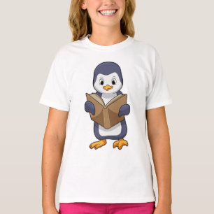 T-shirt Pingouin Nerd avec Livre