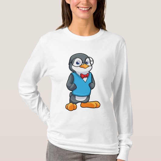 T-shirt Pingouin Nerd avec lunettes (Devant)
