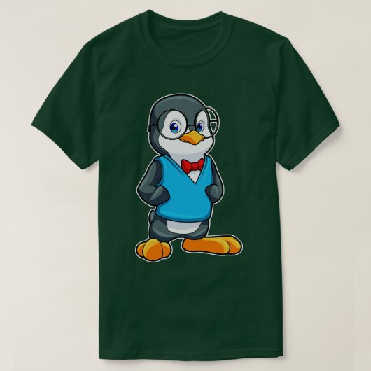 T-shirt Pingouin Nerd avec lunettes (Design devant)