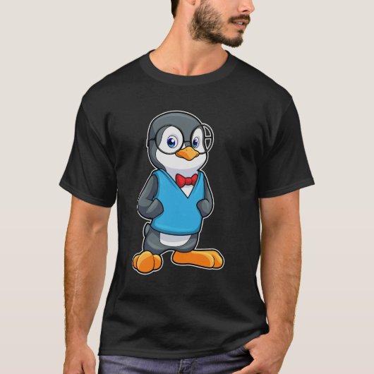 T-shirt Pingouin Nerd avec lunettes (Devant)