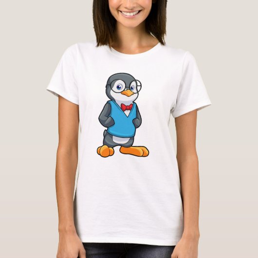 T-shirt Pingouin Nerd avec lunettes (Devant)