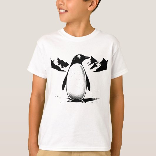 T-shirt Pingouin noir et blanc (Devant)