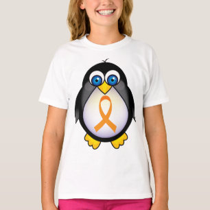 T-shirt Pingouin Orange Ruban De Sensibilisation Cadeau