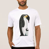 T-shirt Pingouin parent et collage de poussins art (Devant)
