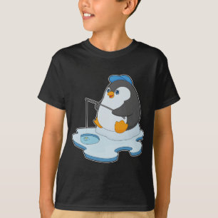 T-shirt Pingouin pêche canne pêche