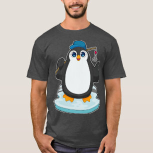 T-shirt Pingouin pêche canne pêche