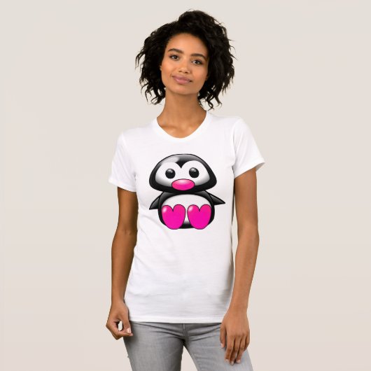 T-shirt Pingouin rose mou (Devant entier)