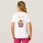 T-shirt Pingouin souriant tenant signe cardiaque MA MÈRE (Dos entier)