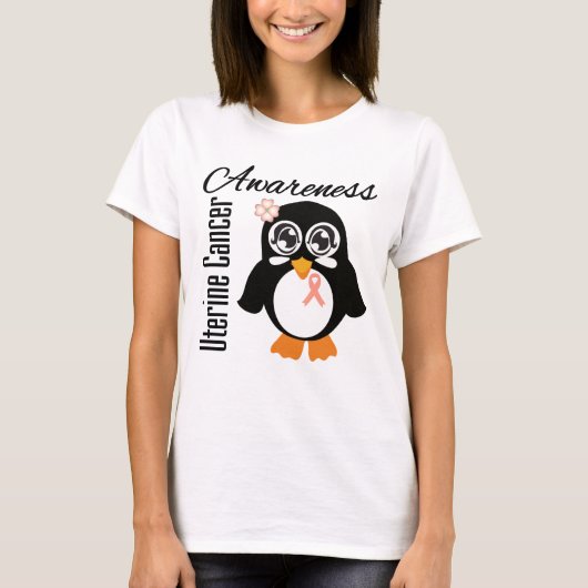 T-shirt Pingouin utérin de conscience de Cancer (Devant)