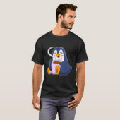 T-shirt Pingouin with Cup of Coffee (Devant entier)