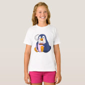 T-shirt Pingouin with Cup of Coffee (Devant entier)