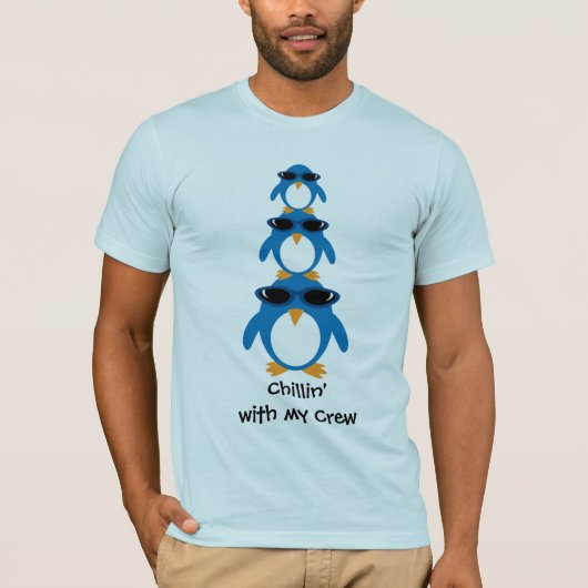 T-shirt Pingouins Chillin avec mon équipage (Devant)