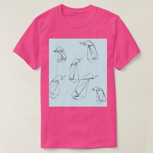 T-shirt Pingouins en papier bleu (Design devant)