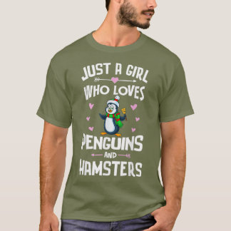 T-shirt Pingouins Et Hamsters Chemises Cadeaux Filles Femm