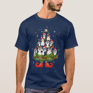 T-shirt Pingouins lumières des arbres de Noël Funky Santa