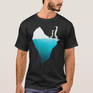 T-shirt Pingouins mignons sur un iceberg Design géométriqu