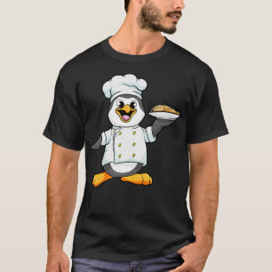 T-shirt Pinguin al Koch mit Fisch