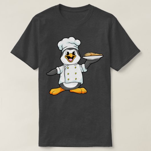 T-shirt Pinguin al Koch mit Fisch (Design devant)