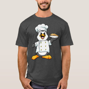 T-shirt Pinguin al Koch mit Fisch