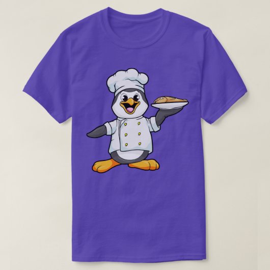 T-shirt Pinguin al Koch mit Fisch (Design devant)