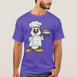 T-shirt Pinguin al Koch mit Fisch