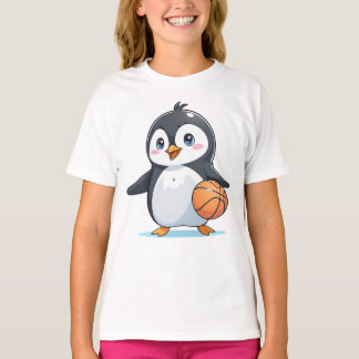 T-shirt Pinguin Jouant Au Basket