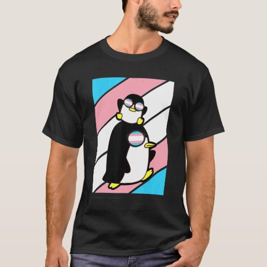T-shirt Pinguins Fierté Transgenre Drapeau Lgbtq Fier Ally (Devant)