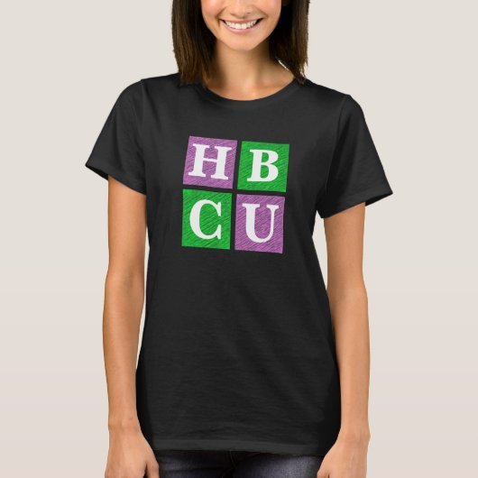 T-shirt Pink and Green HBCU Block Letters (Devant)